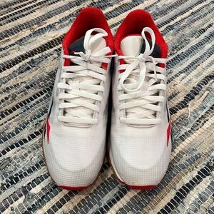Reebok Men's White and Red Athletic Sneakers